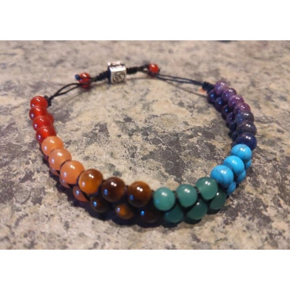 New Bead Chakra Bracelet 7 Chakras Healing Crystals Bracelet Yoga Stone Beads